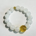 White Feather Clear Quartz & Citrine Beaded Bracelet