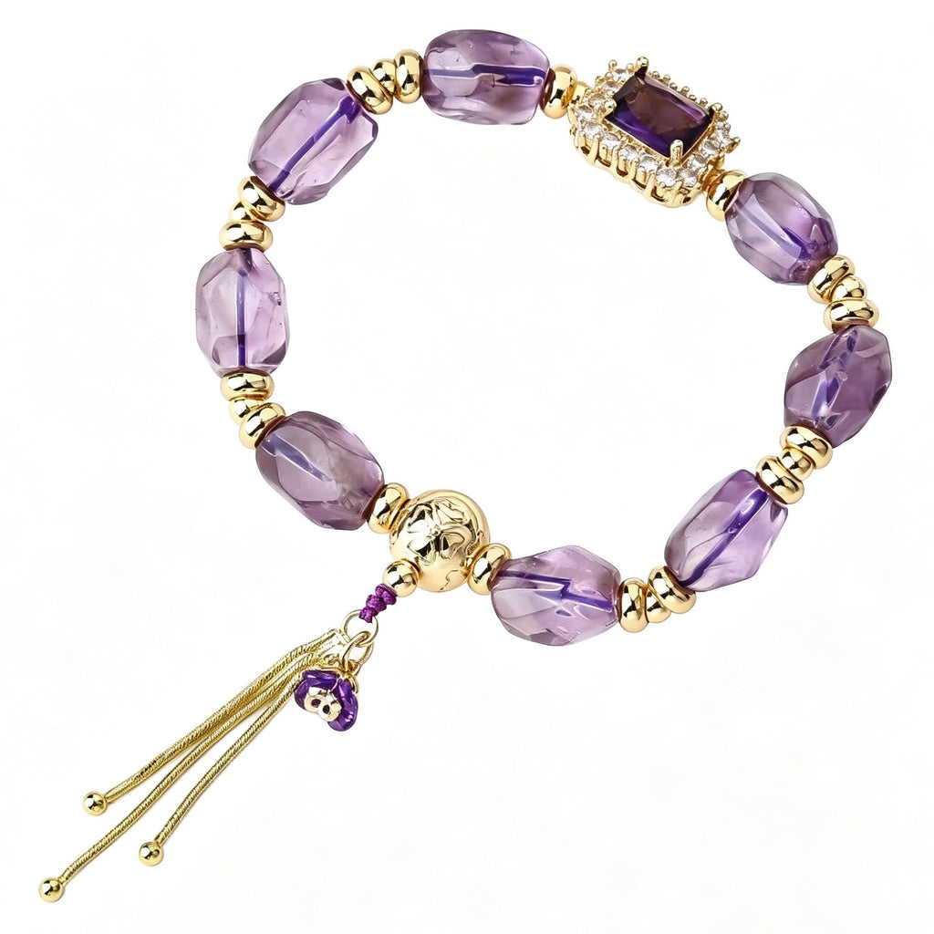 Purple Phantom Quartz Tassel Noble Fortune Bracelet