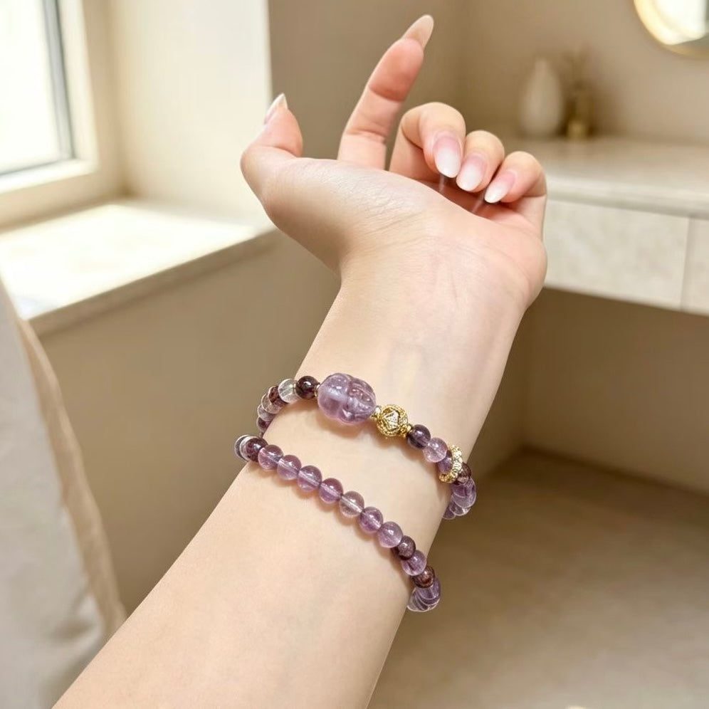 Amethyst Dream Guardian Double‑loop Bracelet