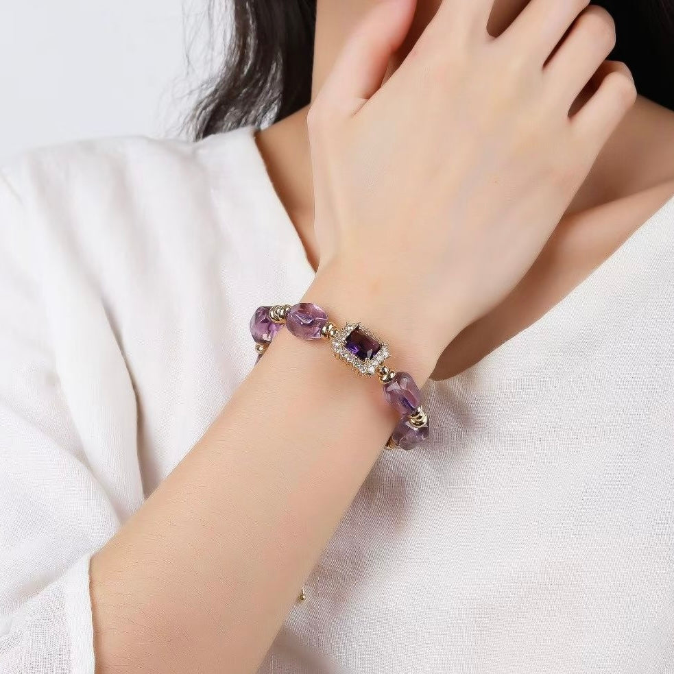 Purple Phantom Quartz Tassel Noble Fortune Bracelet
