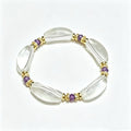 Clear Quartz Amethyst Petal Clarity Bracelet