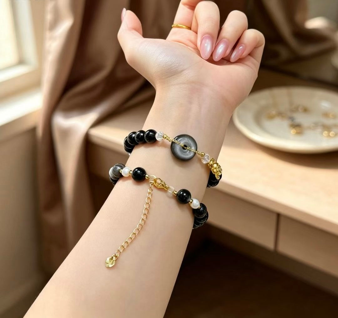 Obsidian Peace Pi‑Xiu Wealth Bracelet