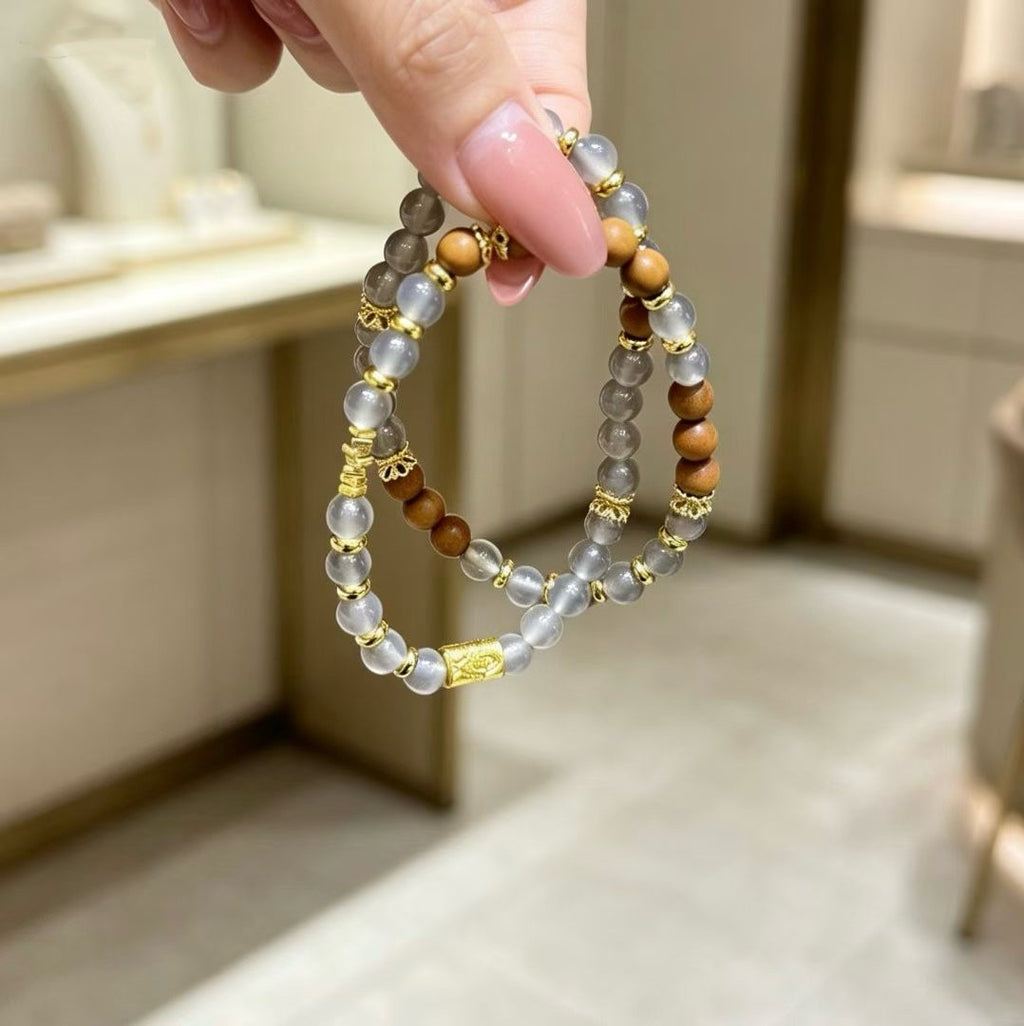 Misty Zen Double‑loop Bracelet