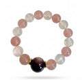 Strawberry Quartz & Lepidolite Beaded Bracelet