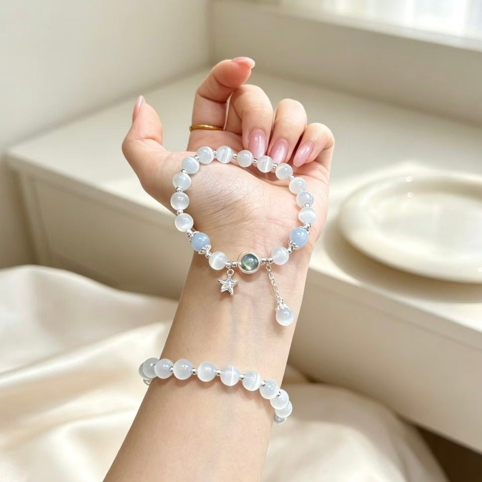 Lunar Cat‑Eye Serenity Star Bracelet