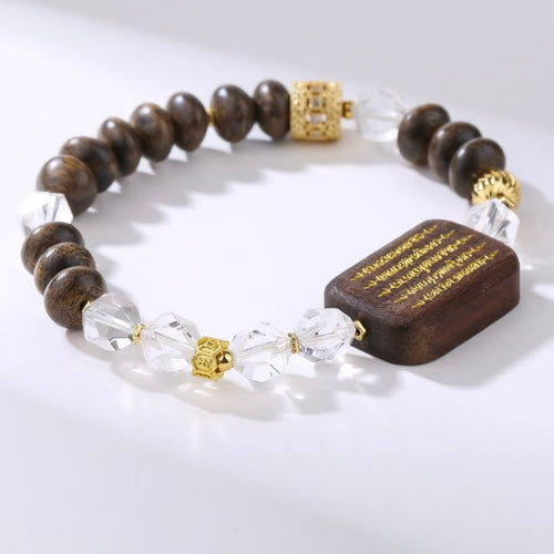 Agarwood Mantra Clear Quartz Blessing Bracelet