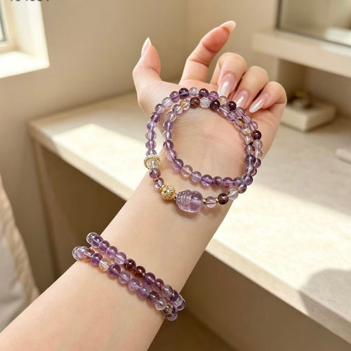 Amethyst Dream Guardian Double‑loop Bracelet