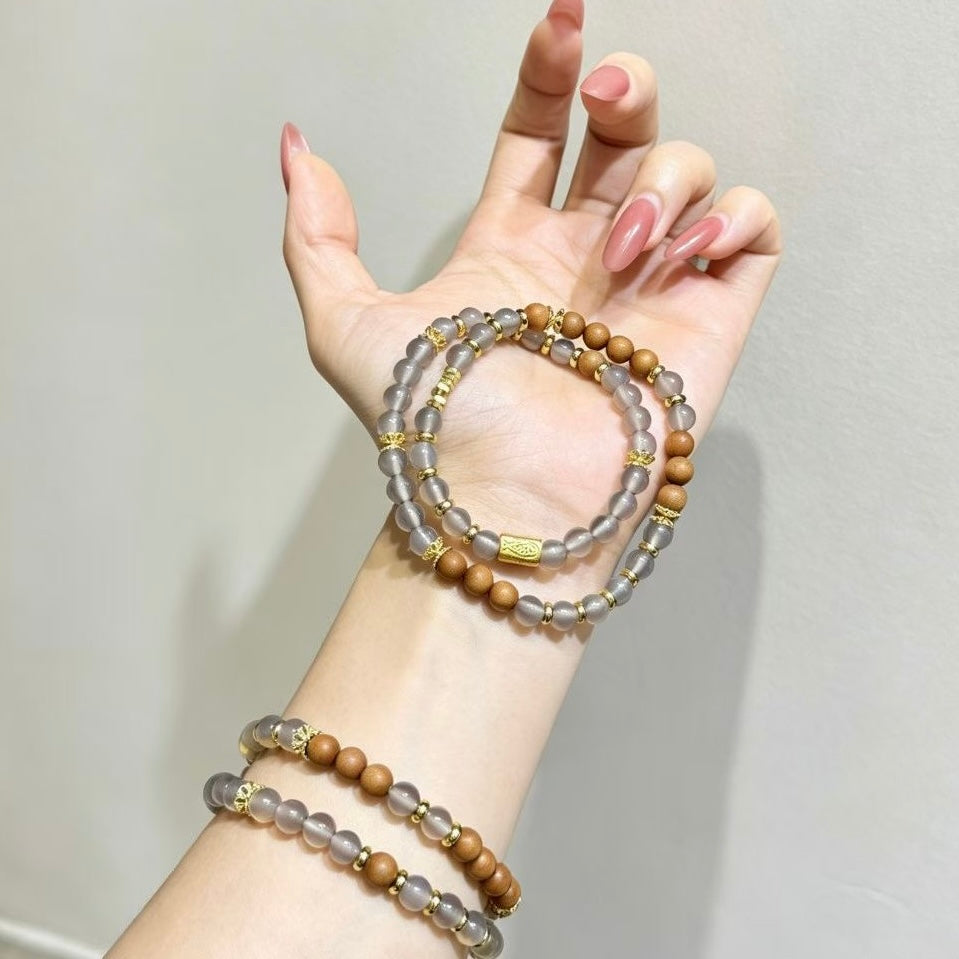 Misty Zen Double‑loop Bracelet