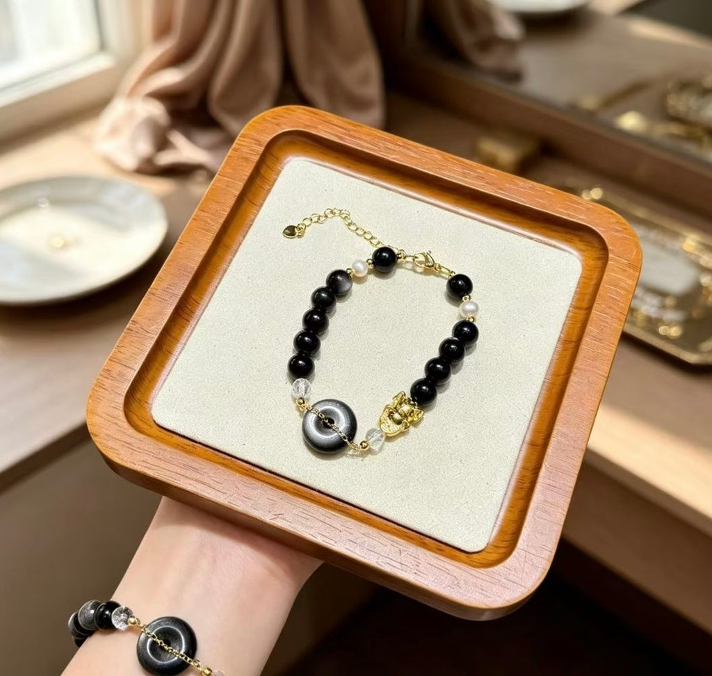 Obsidian Peace Pi‑Xiu Wealth Bracelet