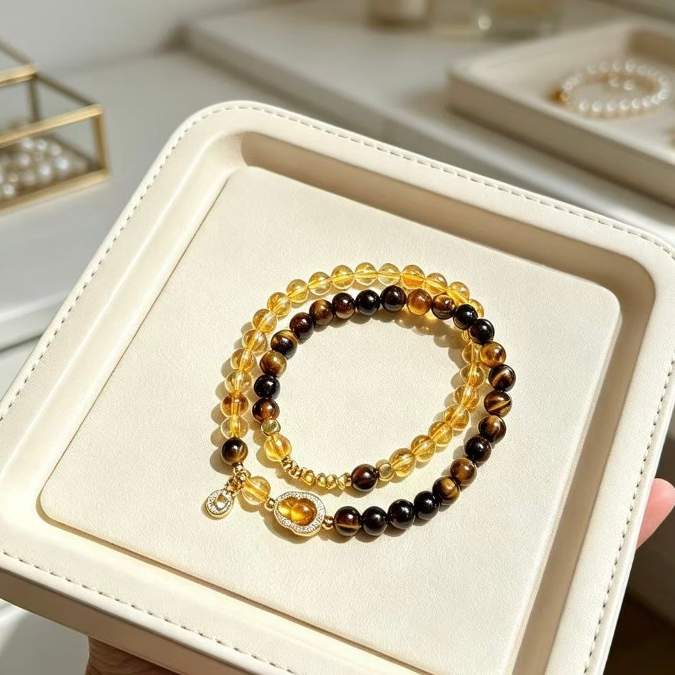 Solar Fortune Double‑loop Bracelet