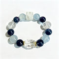 Aquamarine & Blue Fluorite Mixed Gemstone Beaded Bracelet