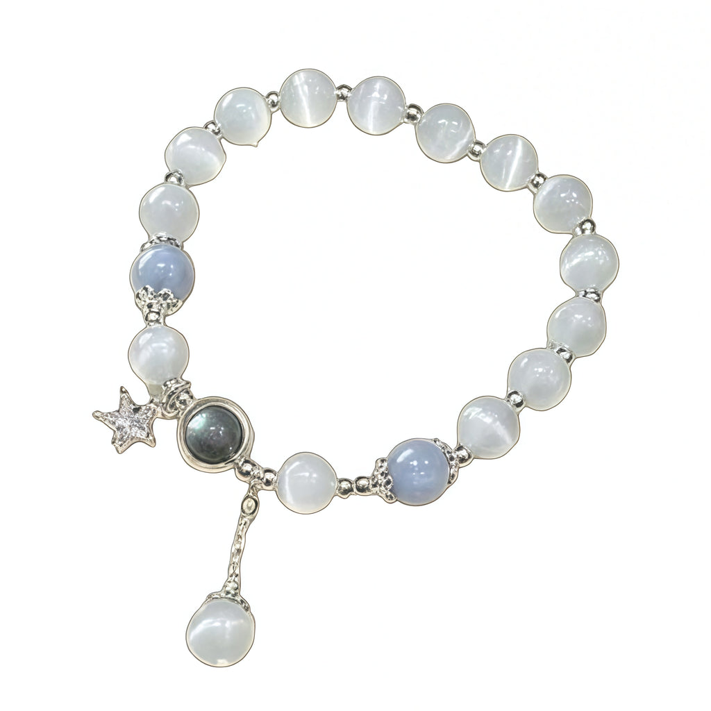 Lunar Cat‑Eye Serenity Star Bracelet