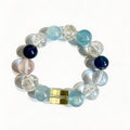 Aquamarine Citrine Fluorite Clear Quartz Crystal Bracelet