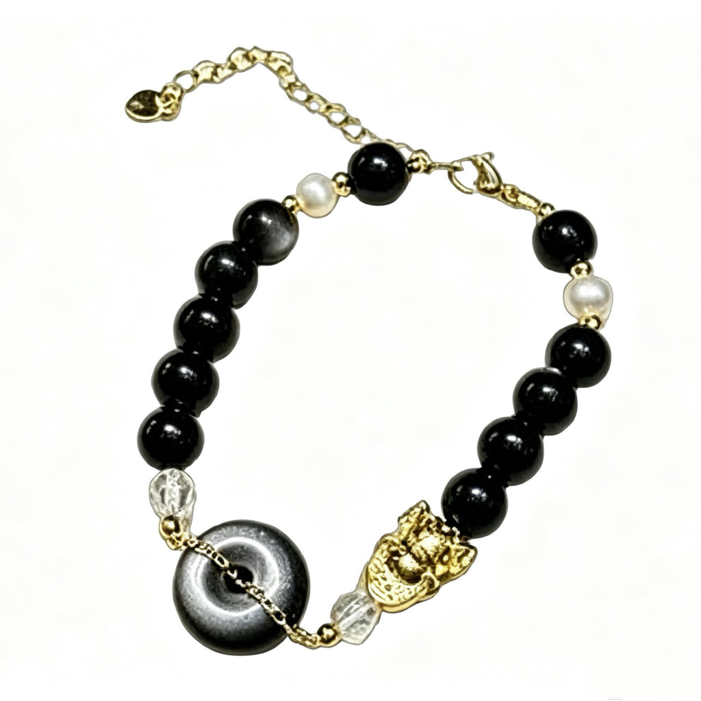 Obsidian Peace Pi‑Xiu Wealth Bracelet