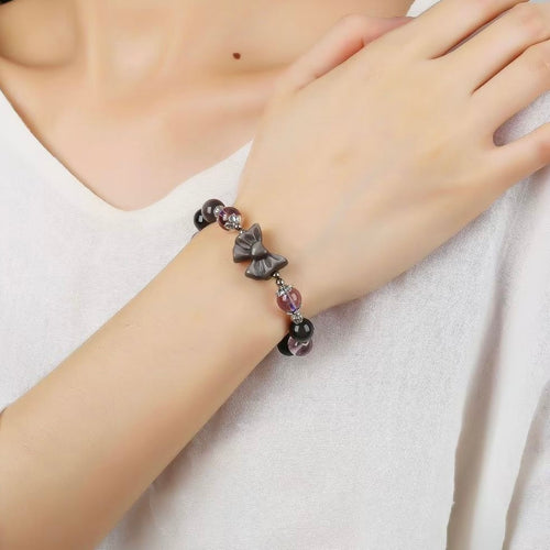 Amethyst Obsidian Bow Mystic Bracelet