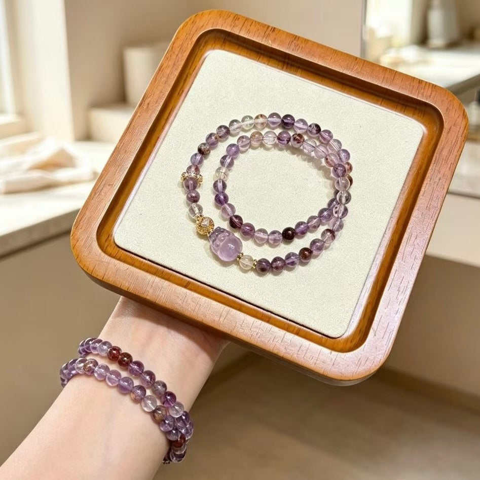 Amethyst Dream Guardian Double‑loop Bracelet