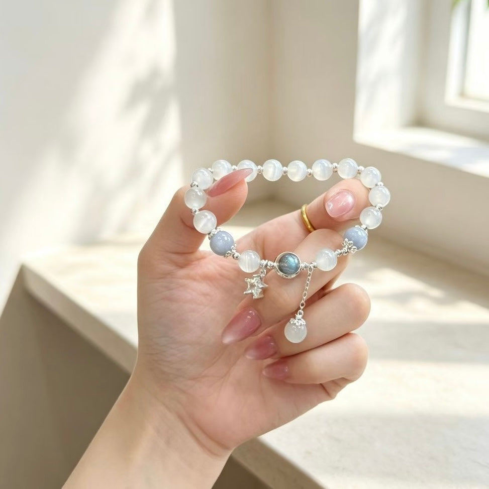 Lunar Cat‑Eye Serenity Star Bracelet