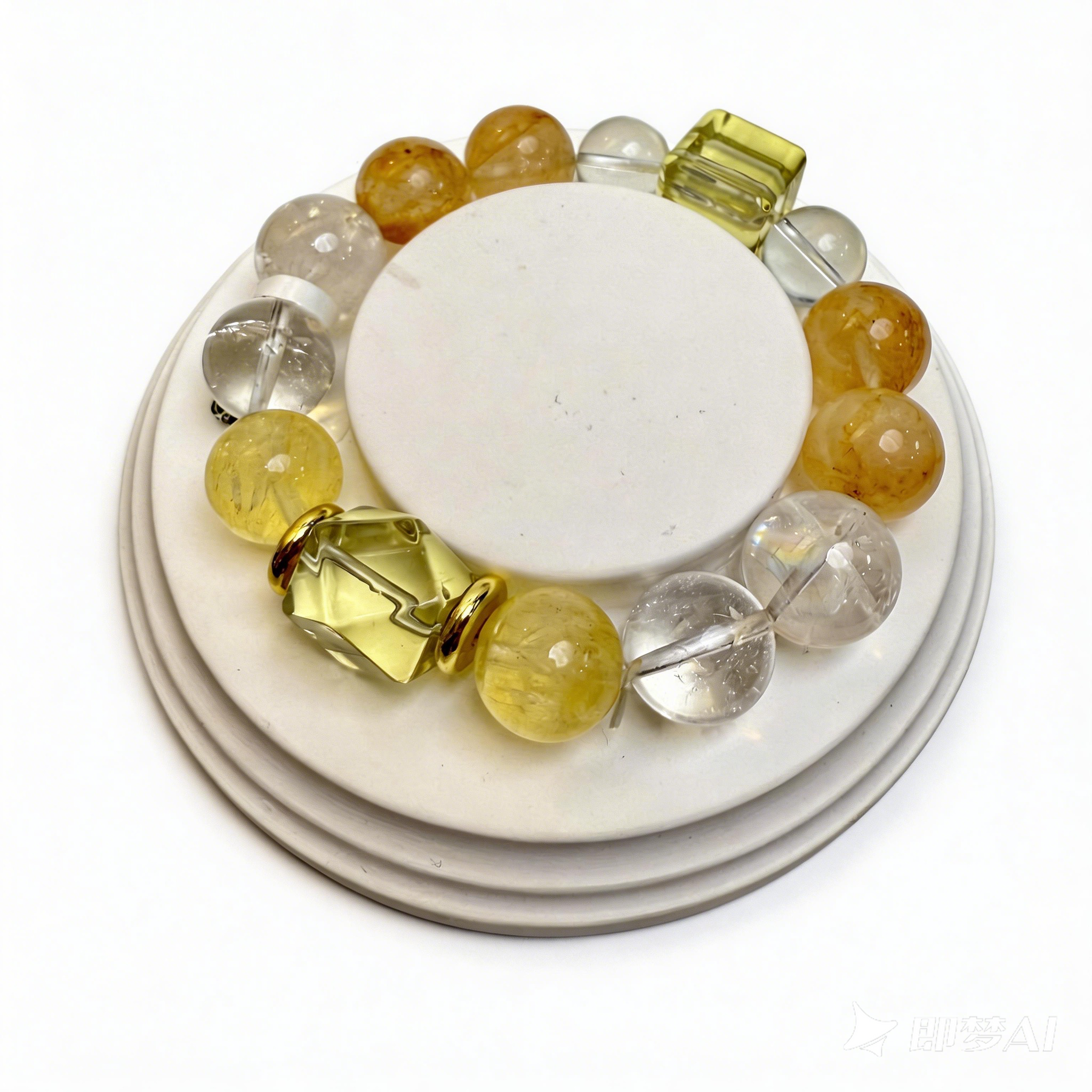 Sunlit Amber Beaded Bracelet