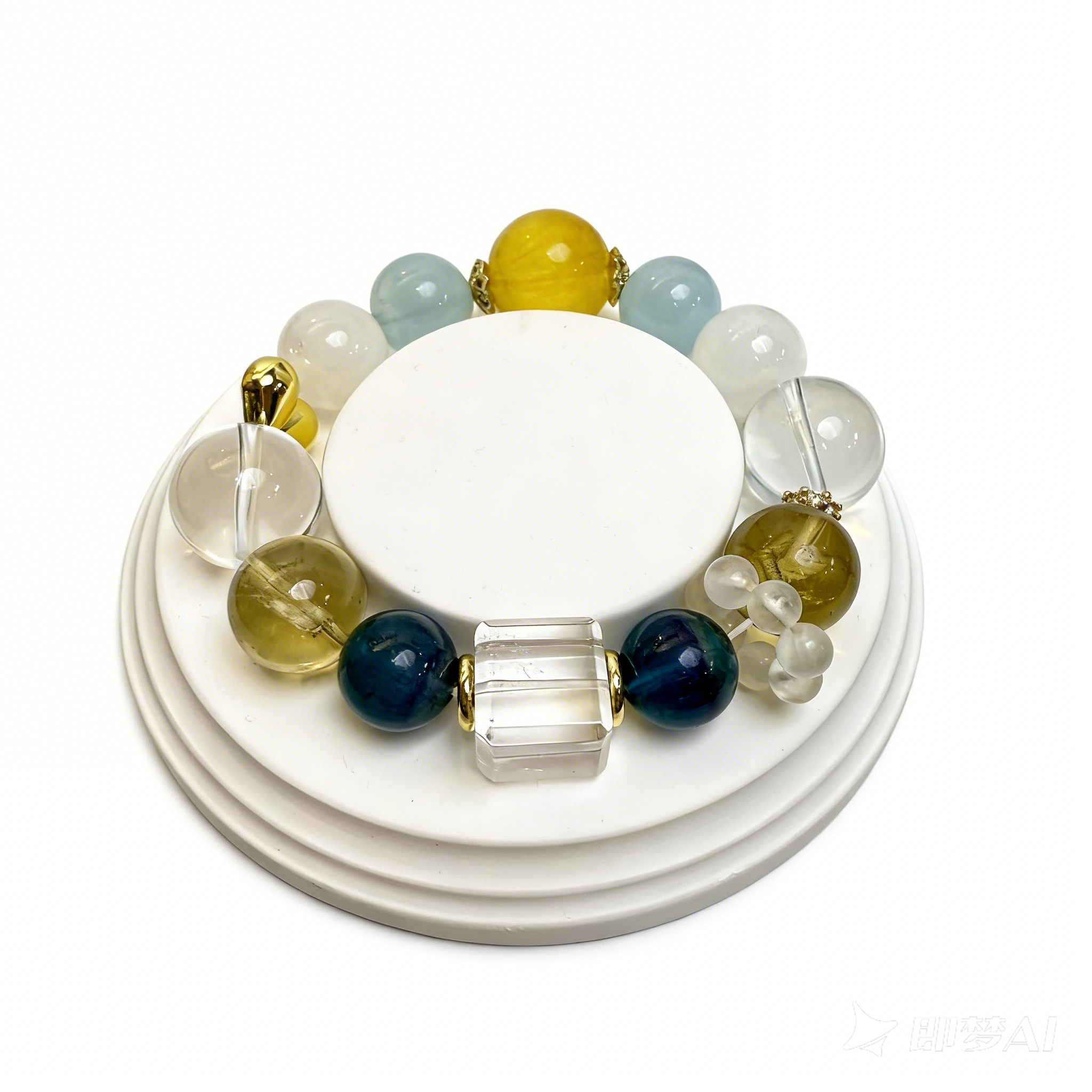 Sunlit Ocean Breeze Beaded Bracelet