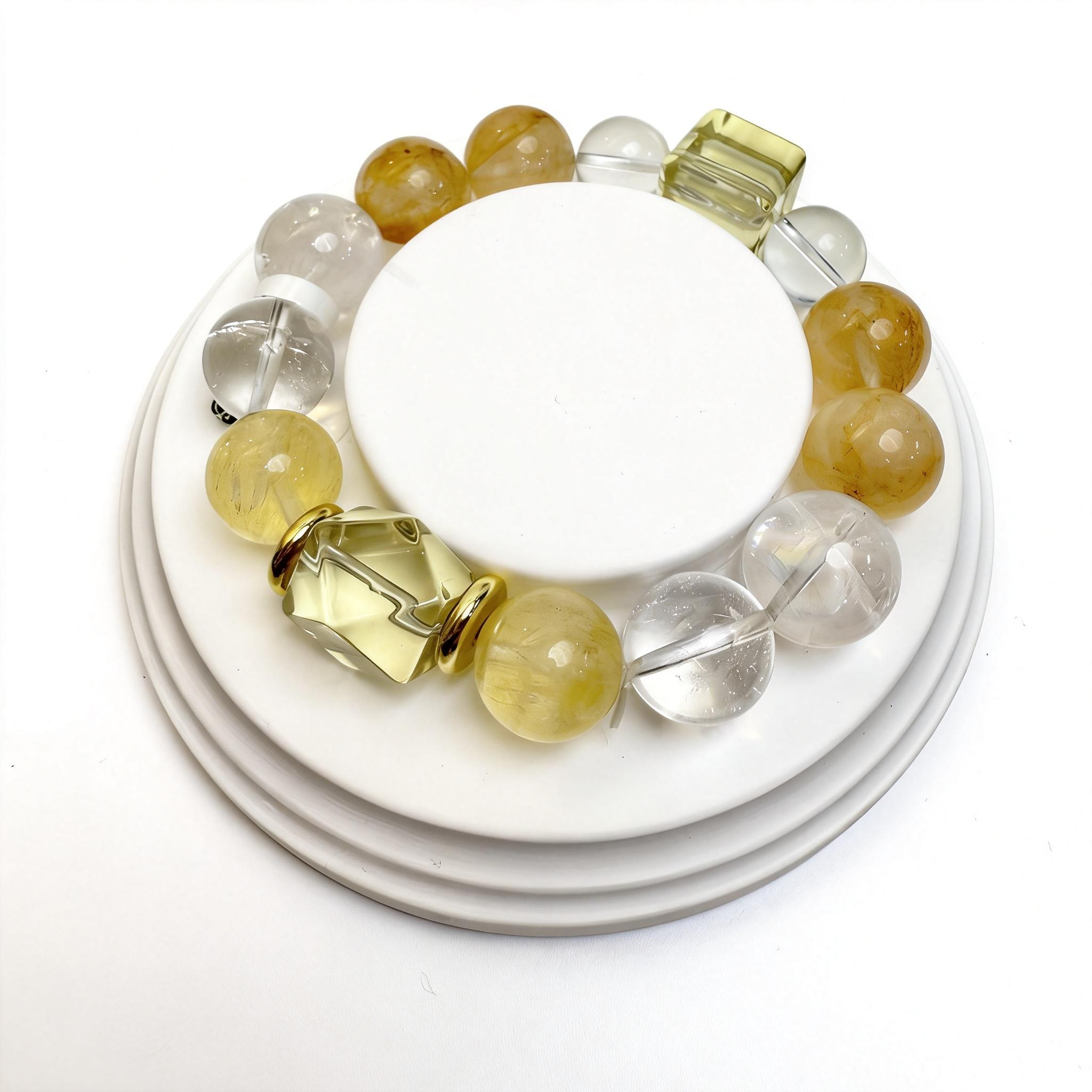 Sunlit Amber Beaded Bracelet