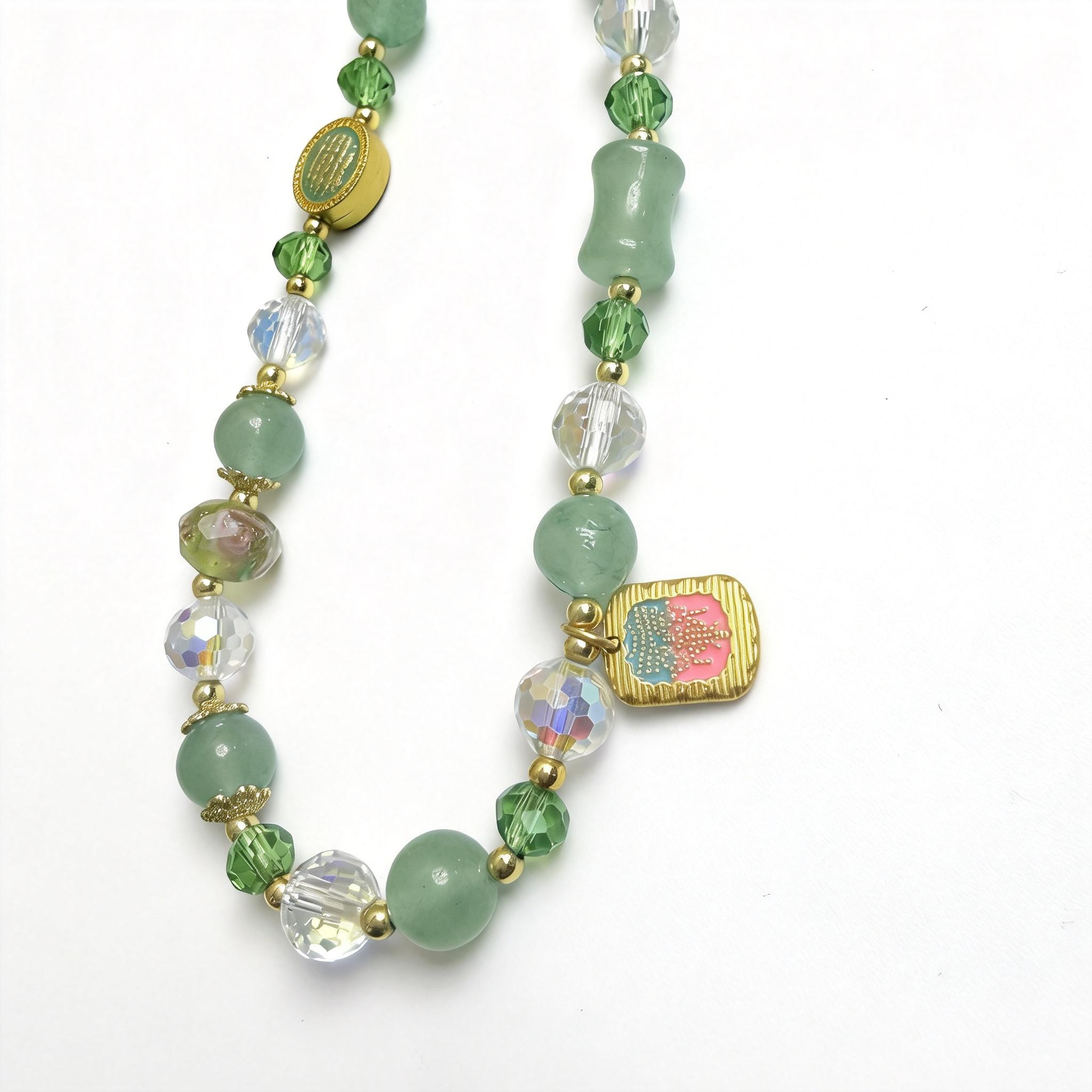 Vibrant Gemstone & Wood Phone Charm