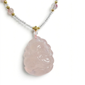 Pink Quartz Floral Pendant Necklace